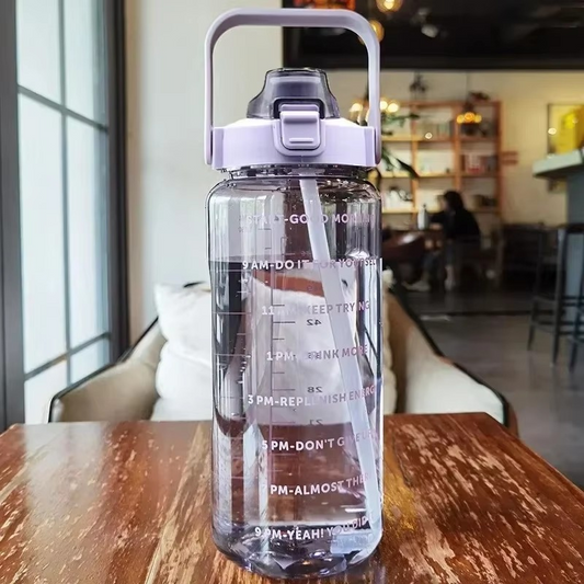 Big 68oz Insulated Gym Water Bottle with Straw and Timer - Befez
