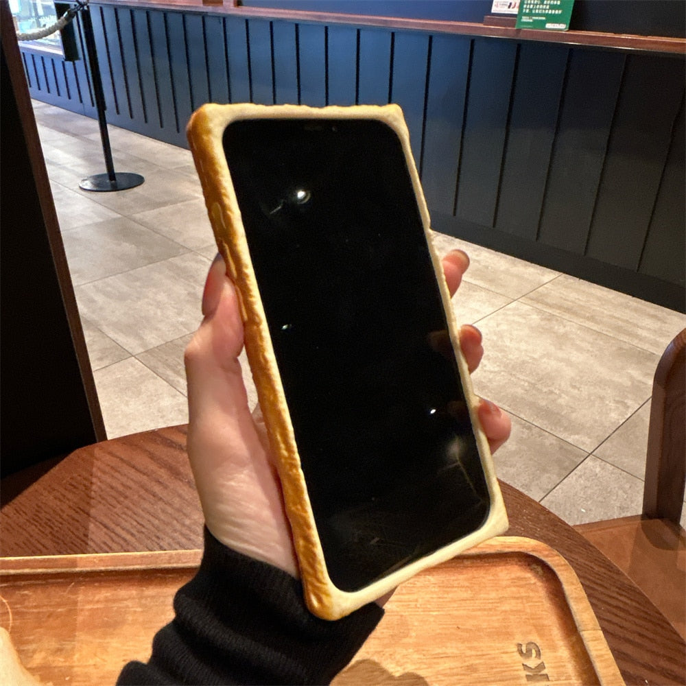 Cute 3D Toast Pattern Phone Cover