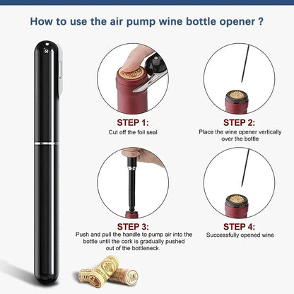 Easy Wine Bottle Opener with Air Pump Cork Remover