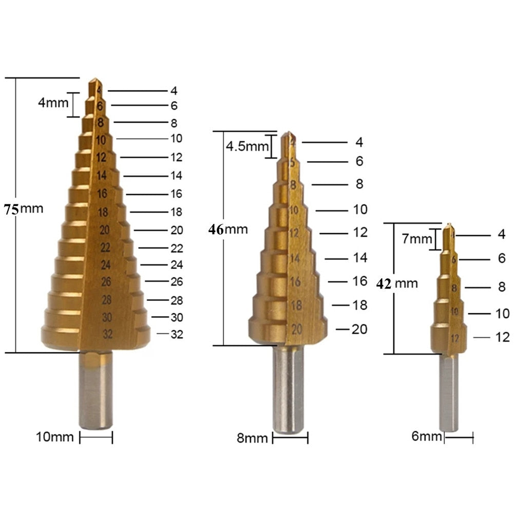 Heavy Duty Titanium Drill Bit Set for Metal and Wood