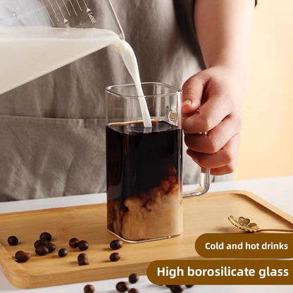 Big Capacity Square Mug with Sipping Straw