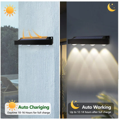 Bright Solar Powered Garden Fence Lights 4-Pack