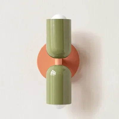 Simple LED Wall Light Cream Double Header Lamp