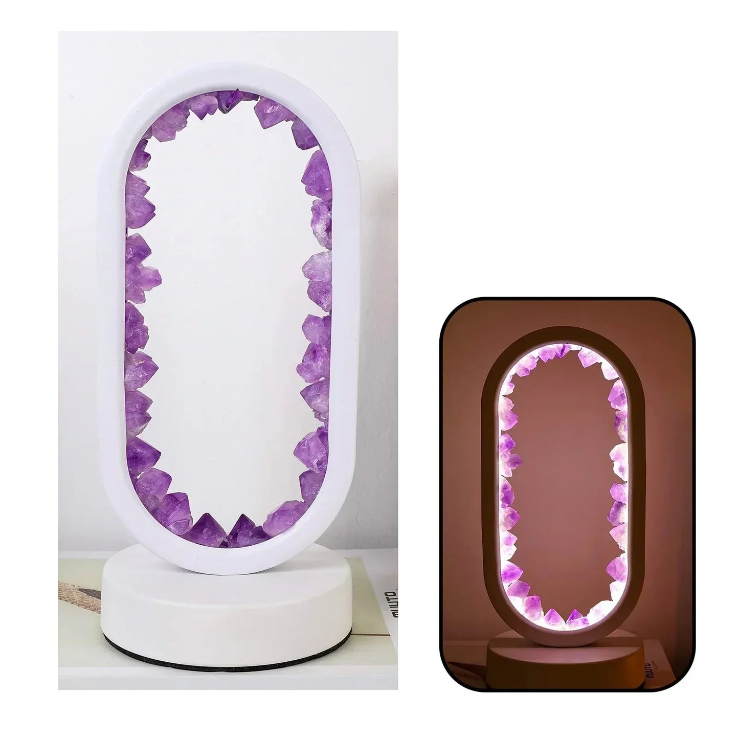 Purple Crystal Table Lamp