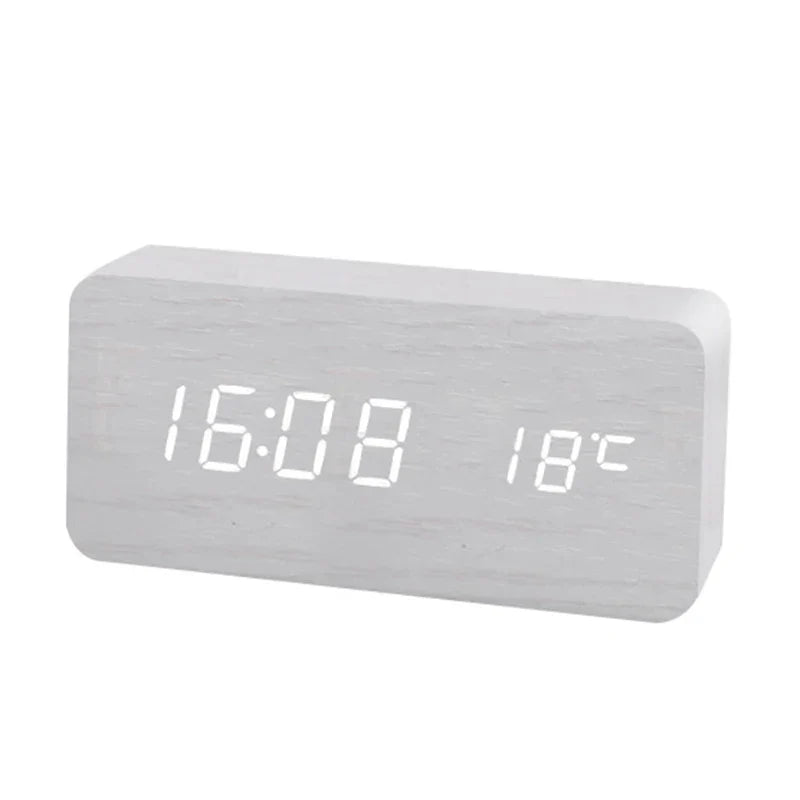 Rustic Wooden LED Desk Clock