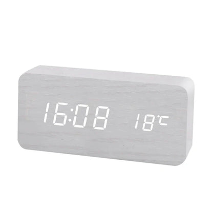 Rustic Wooden LED Desk Clock