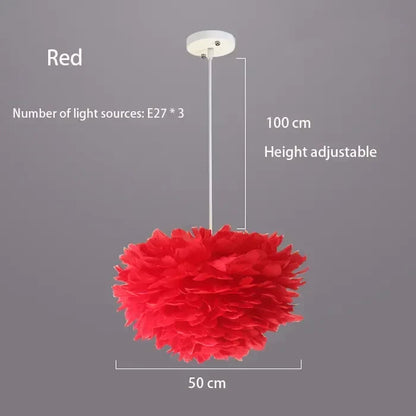 Simple Nordic Feather Drop Light with LED