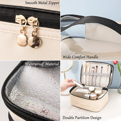 Spacious Double Layer Travel Makeup Bag