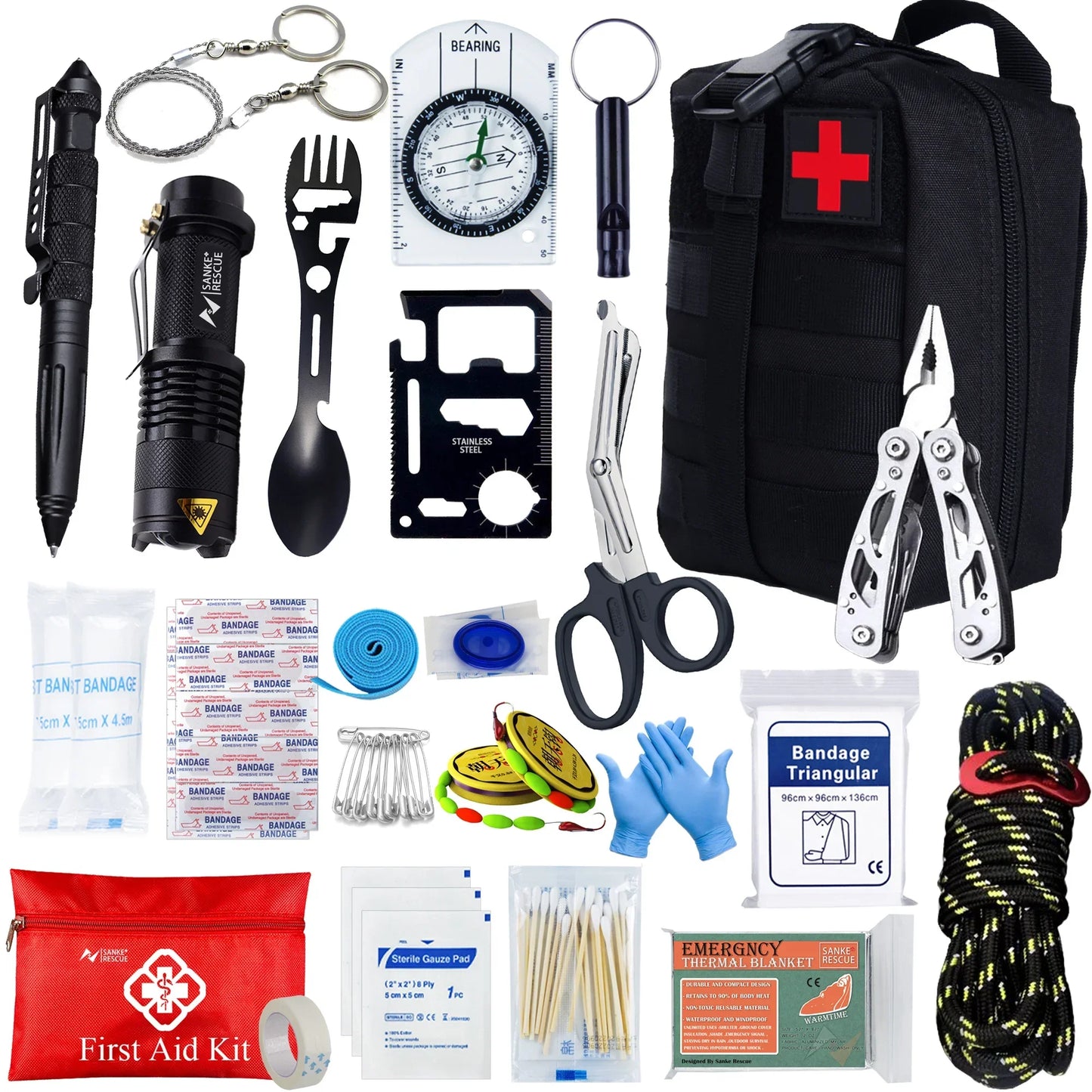 Ultimate 24-Piece Outdoor Survival Emergency Kit