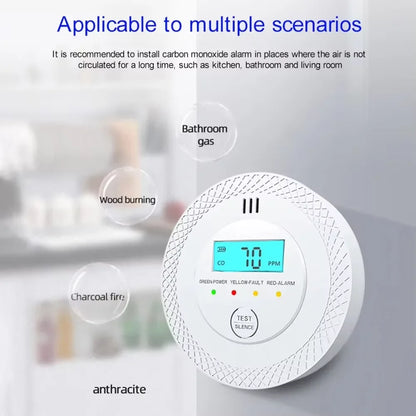Smart Home Wireless Smoke Alarm with LCD Display