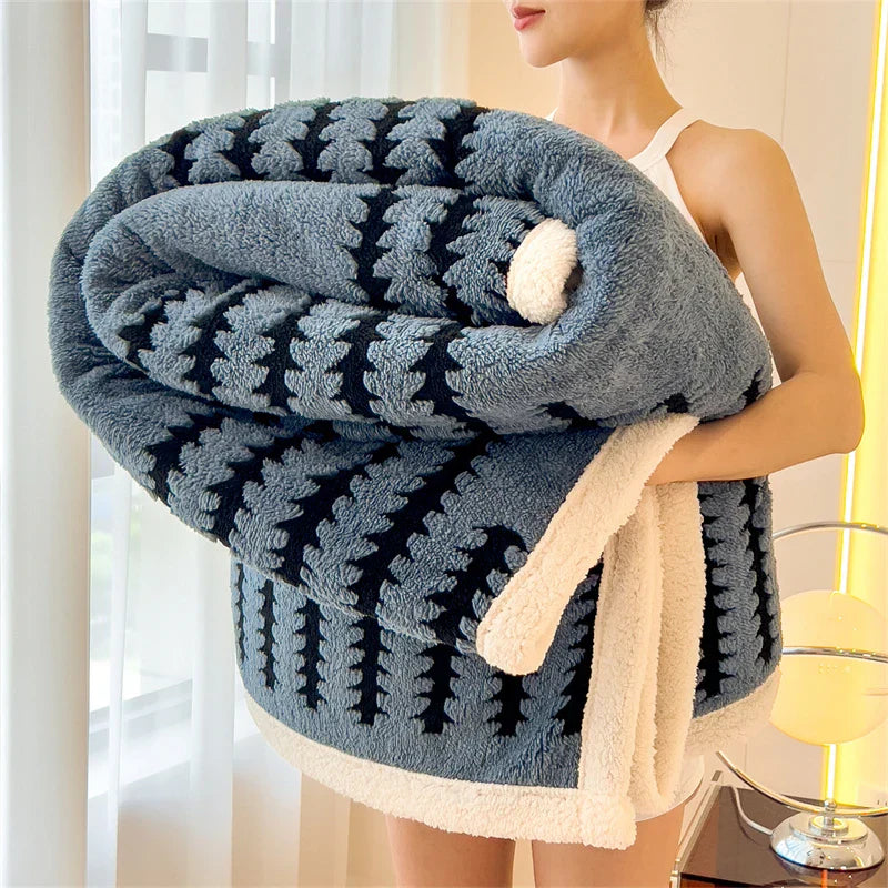 Plush Soft Fleece Blanket for Bed and Sofa