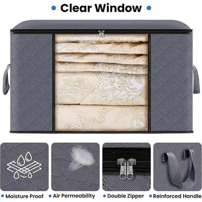 Collapsible Closet Storage Bag for Blankets & Clothes
