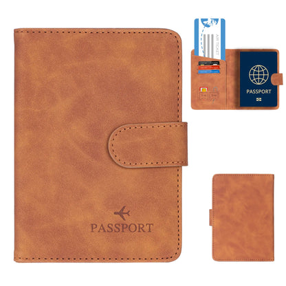 Premium RFID Passport Holder in Genuine Leather Style