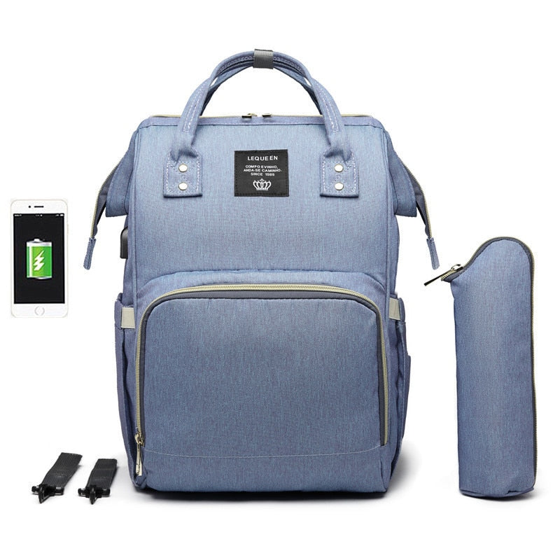 Spacious Portable USB Baby Diaper Bag Backpack