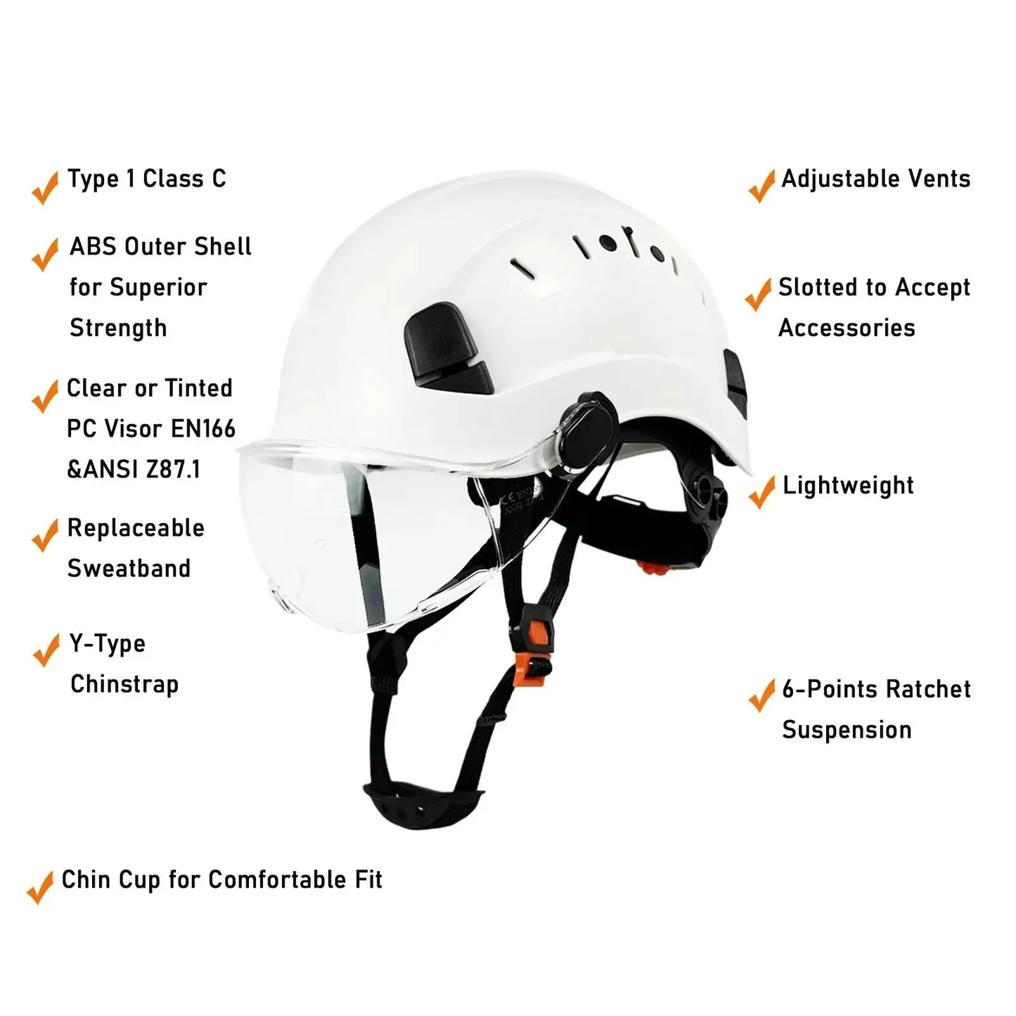 Protective Hard Hat with Goggles and Face Shield