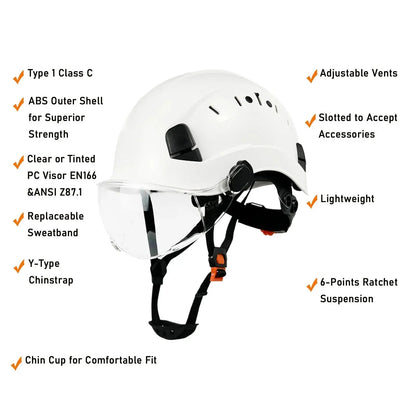 Protective Hard Hat with Goggles and Face Shield