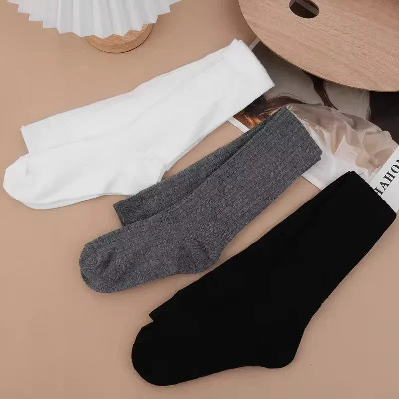 Cozy Women's Knee High Wool Socks Warm Solid Colors