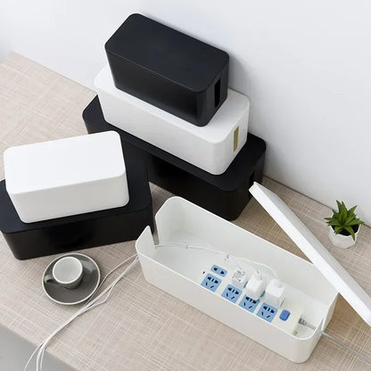 Cable Management Box with Lid and Socket Organizer