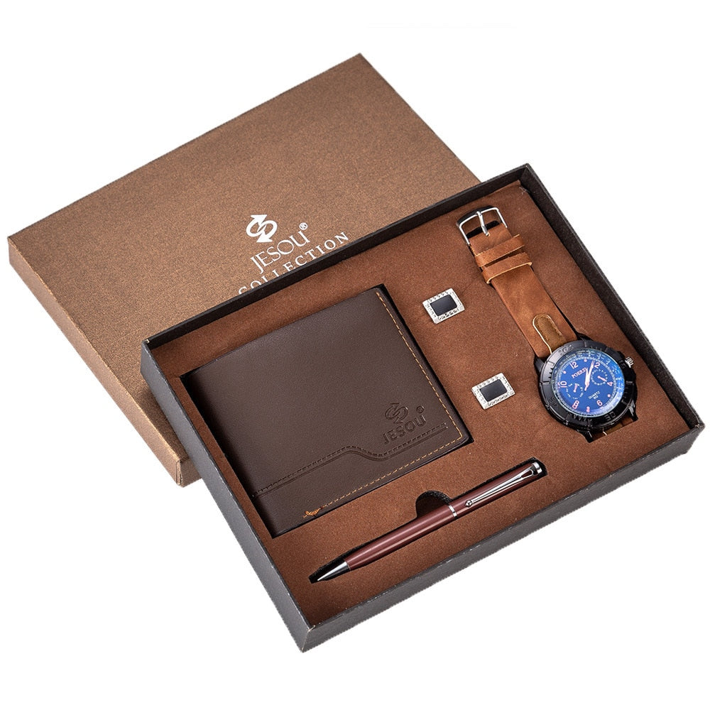 Stylish Men's Leather Watch Box Set - Befez