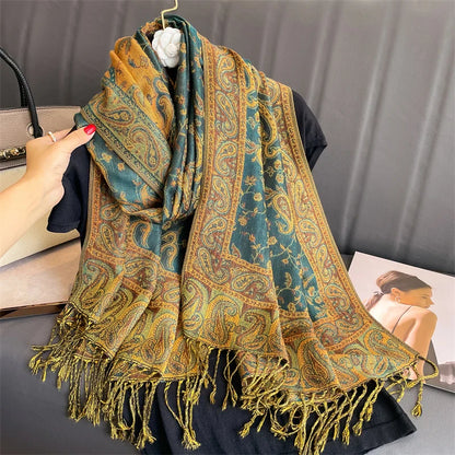 Soft Cashmere Women's Scarf Luxury Warm Print