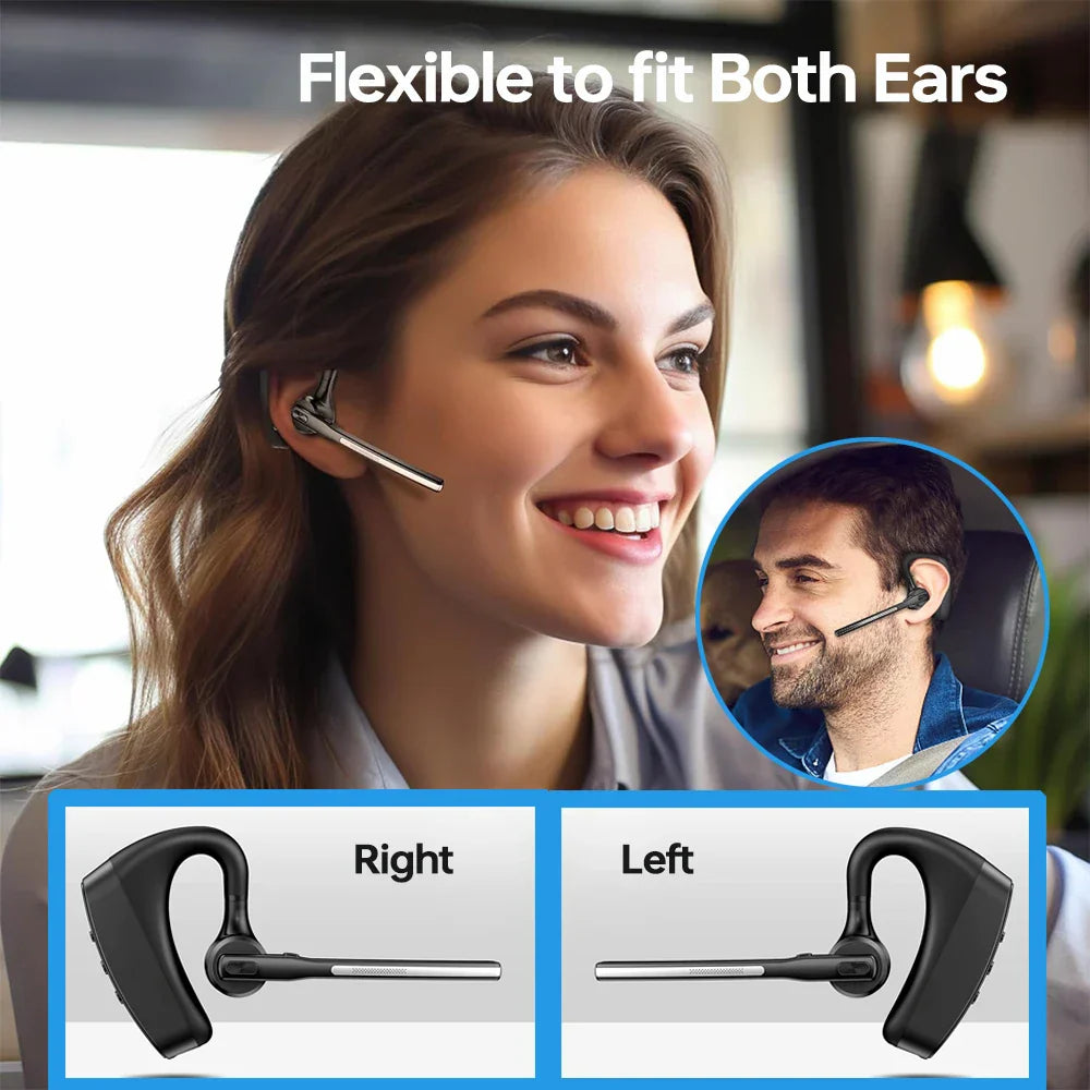 Wireless Bluetooth Headphones with Dual Mics