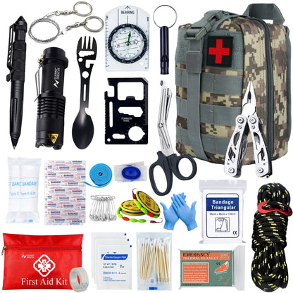 Ultimate 24-Piece Outdoor Survival Emergency Kit