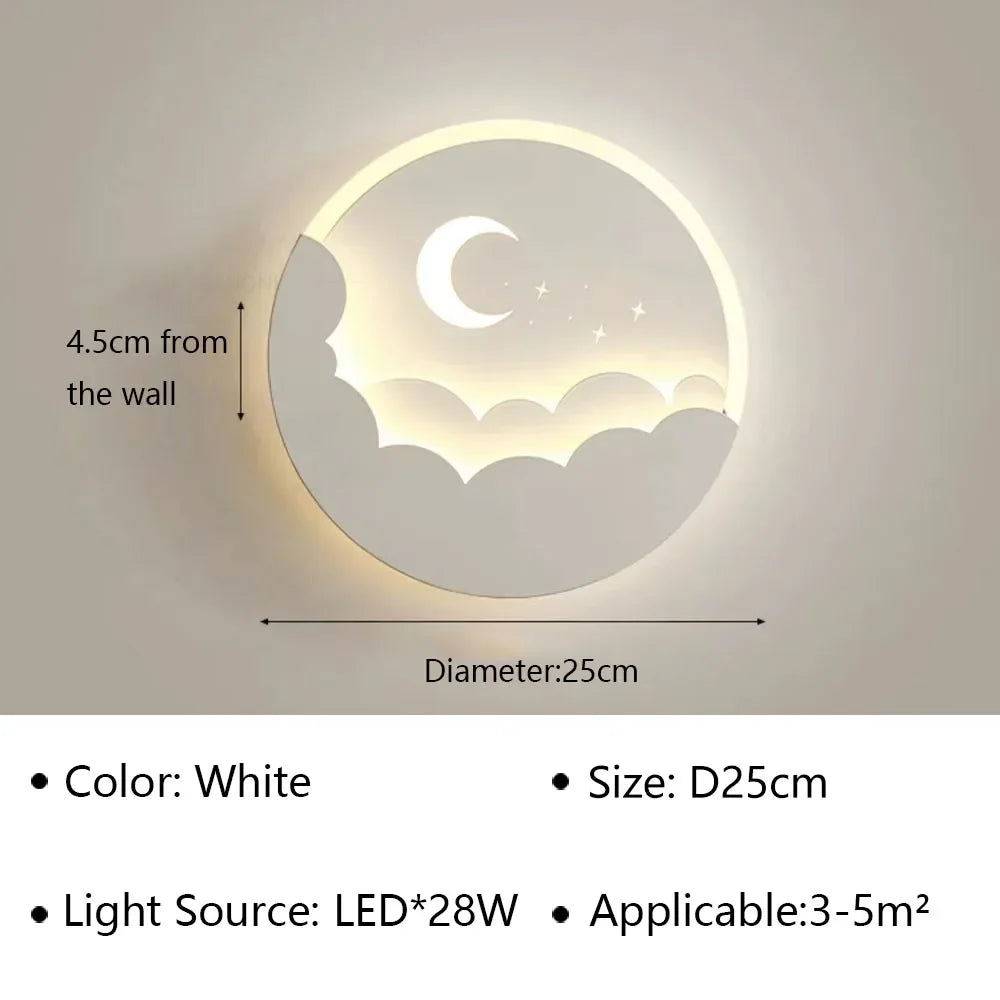Beautiful LED Moon Star Wall Light