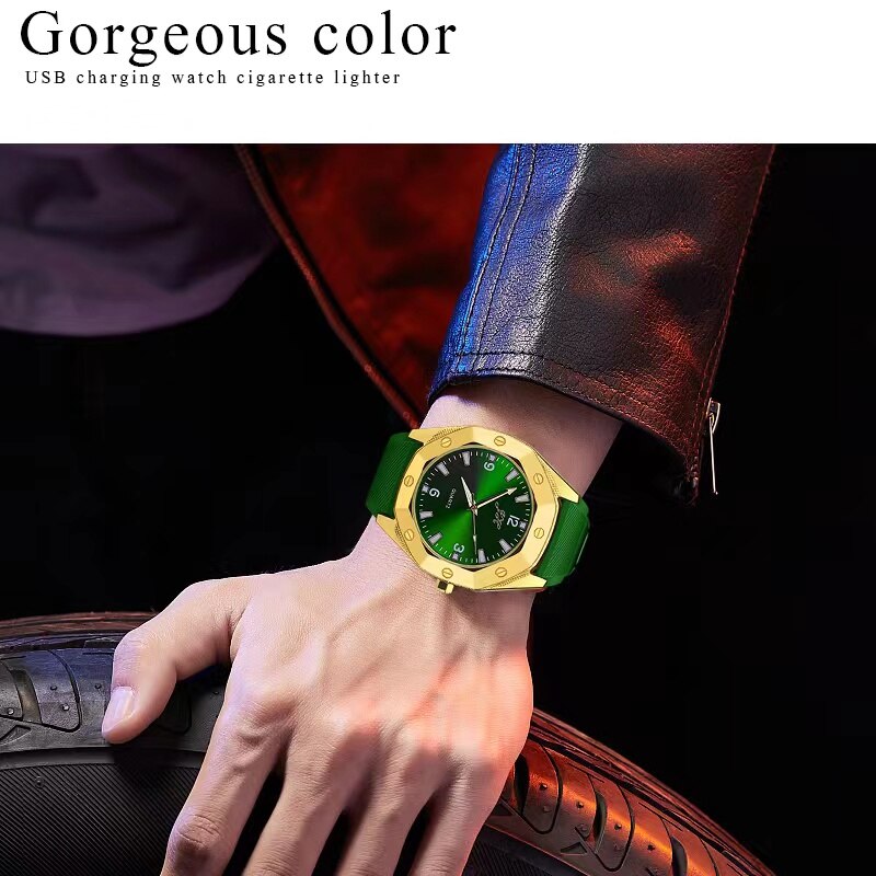 Stylish USB Rechargeable Electronic Lighter Watch