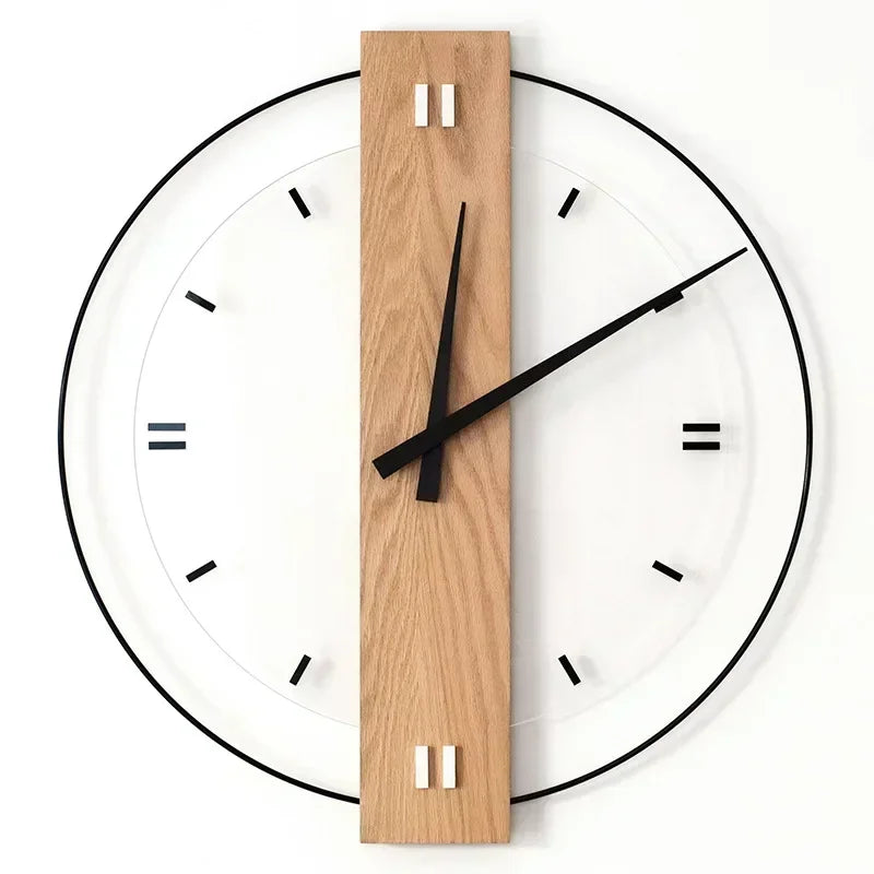 Quiet Wooden Wall Clock with Smooth Mechanism