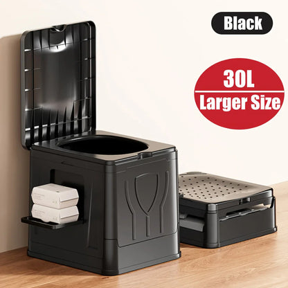Collapsible Outdoor Toilet | Portable Potty with Lid | Large & Durable