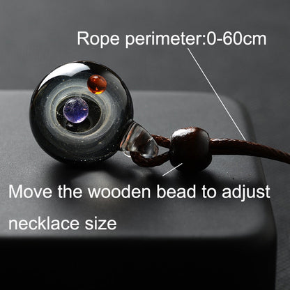 Colorful Galaxy Solar System Pendant Necklace