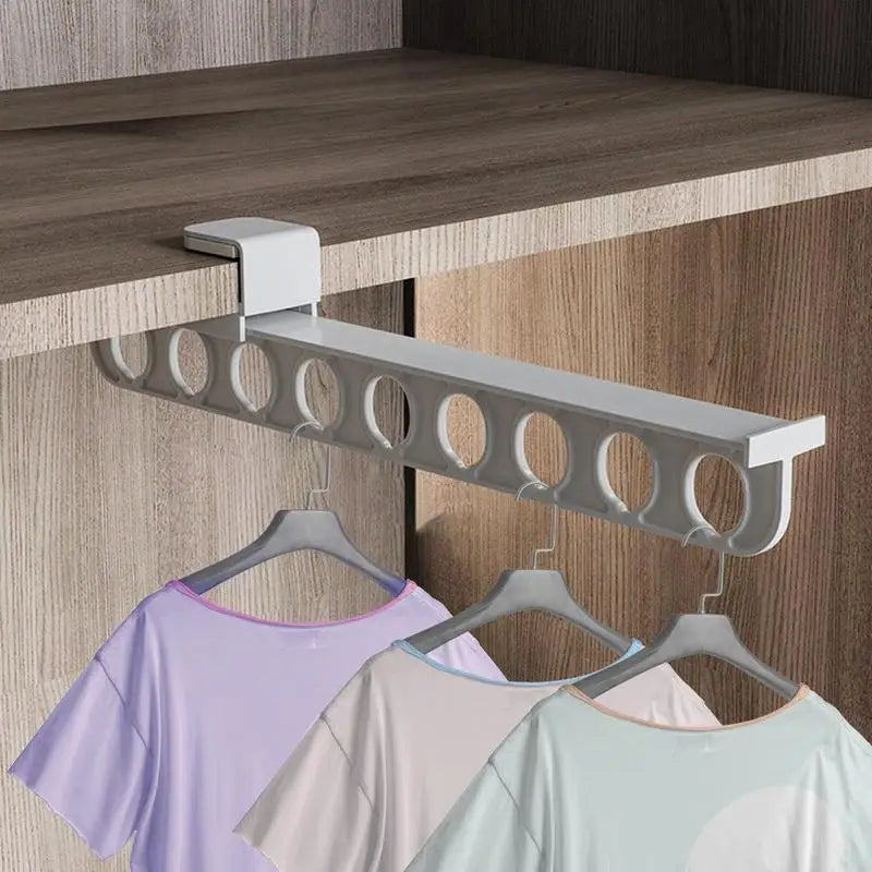 Space Saving Adjustable Closet Hanger Organizer Rail