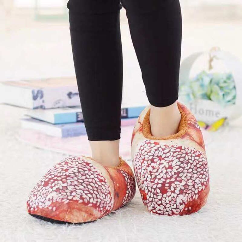 Cozy Warm Bread Print Slippers