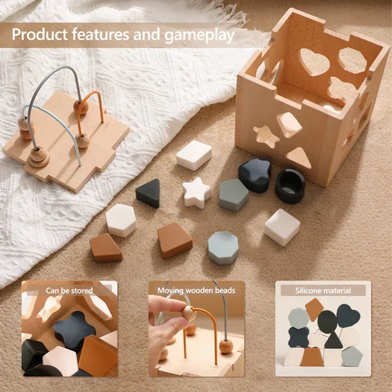 Educational Wooden Shape Sorting Toy Block
