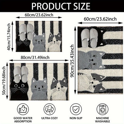 Comfy Cat Theme Rug | Waterproof Non Slip Mat