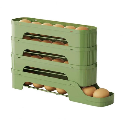Clear 4-Tier Rolling Egg Storage Container
