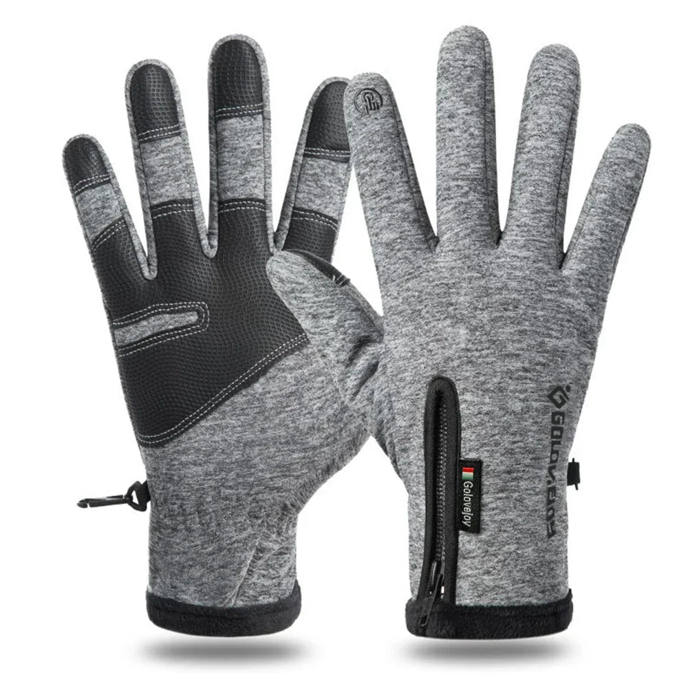 Warm Waterproof Motorcycle Gloves with Fleece Lining