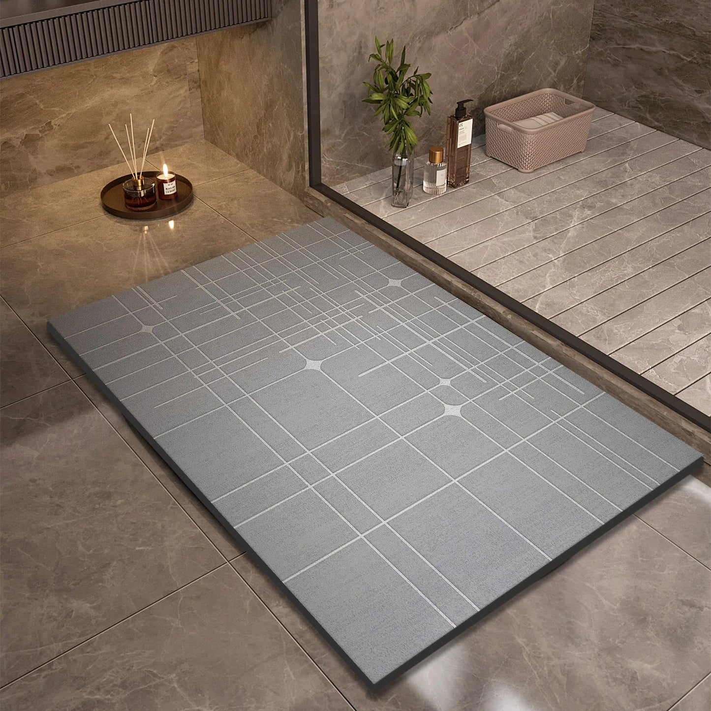 Soft Grip Bathroom Mat Fast Dry Shower Floor Rug