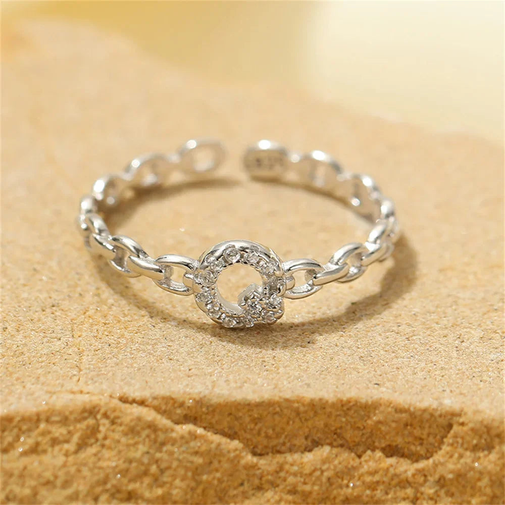 Delicate Diamond Initial Letter Ring