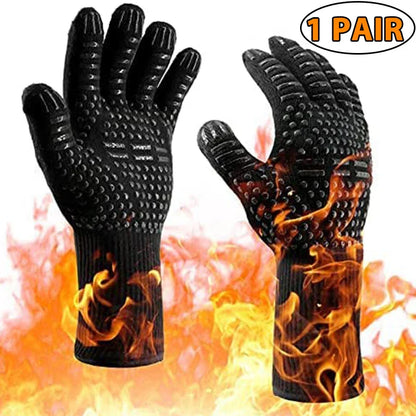 Heat Resistant BBQ Gloves Silicone Non Slip Grill Mitts