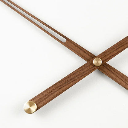 Big Wooden Wall Clock with Natural Walnut Finish