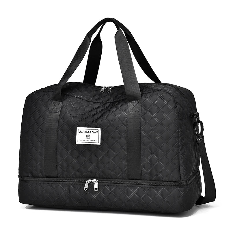 Portable Travel Duffel Bag with Separate Shoe Pocket