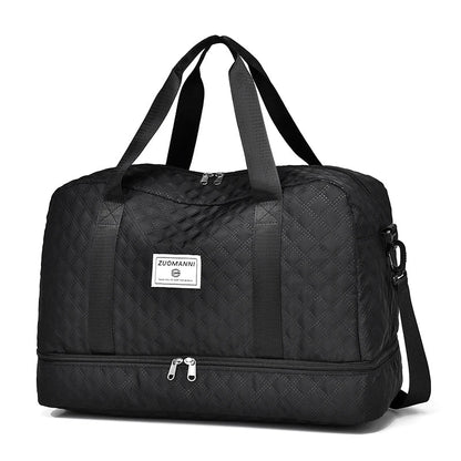 Portable Travel Duffel Bag with Separate Shoe Pocket