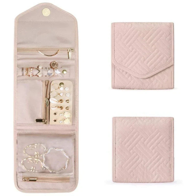 Portable Travel Jewelry Roll Up Pouch