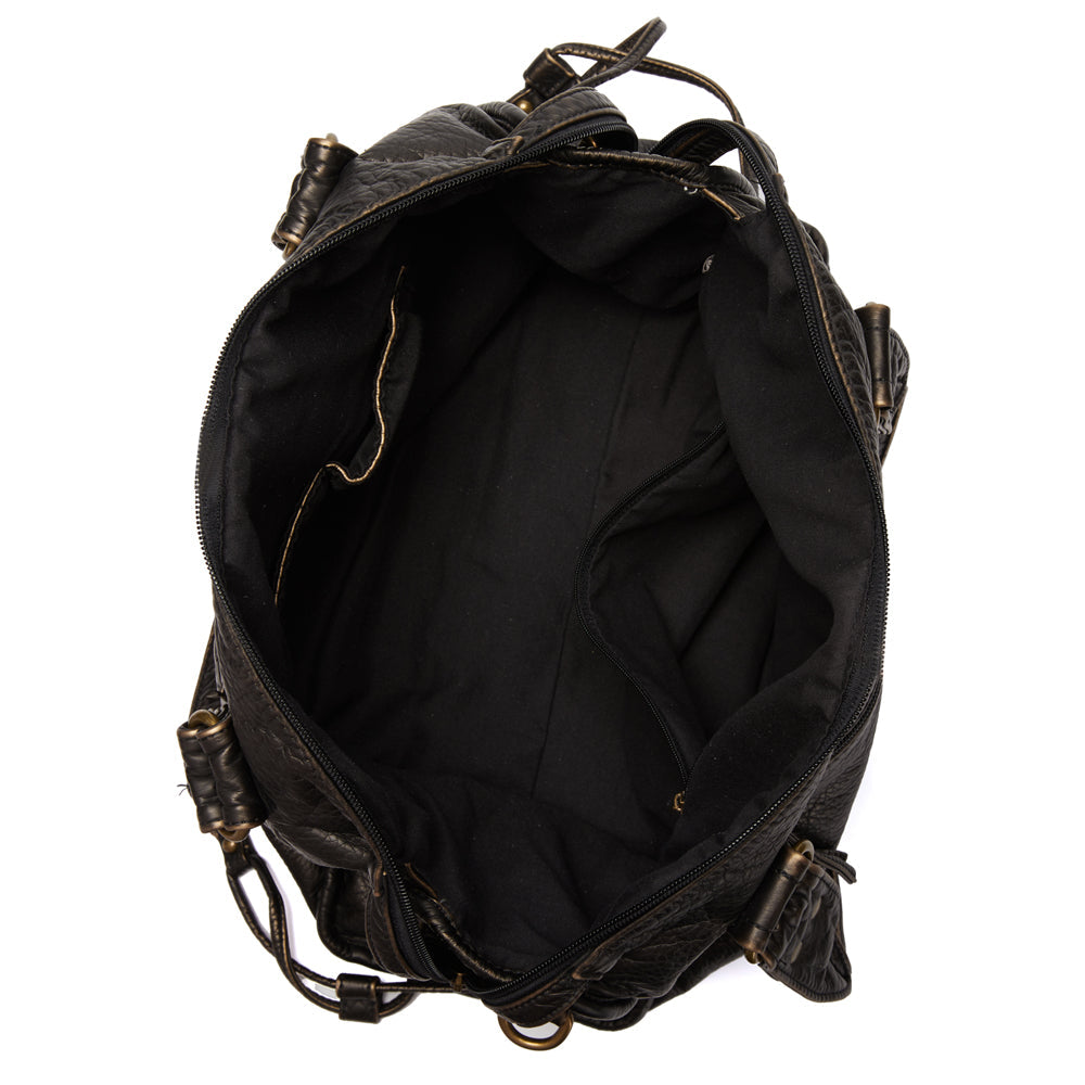 Luxury Black Genuine Leather Tote Bag
