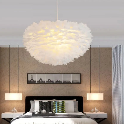 Simple Nordic Feather Drop Light with LED