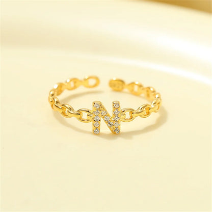 Delicate Diamond Initial Letter Ring