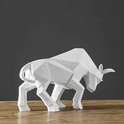 Stylish Bull Figurine Modern Resin Decor 35cm