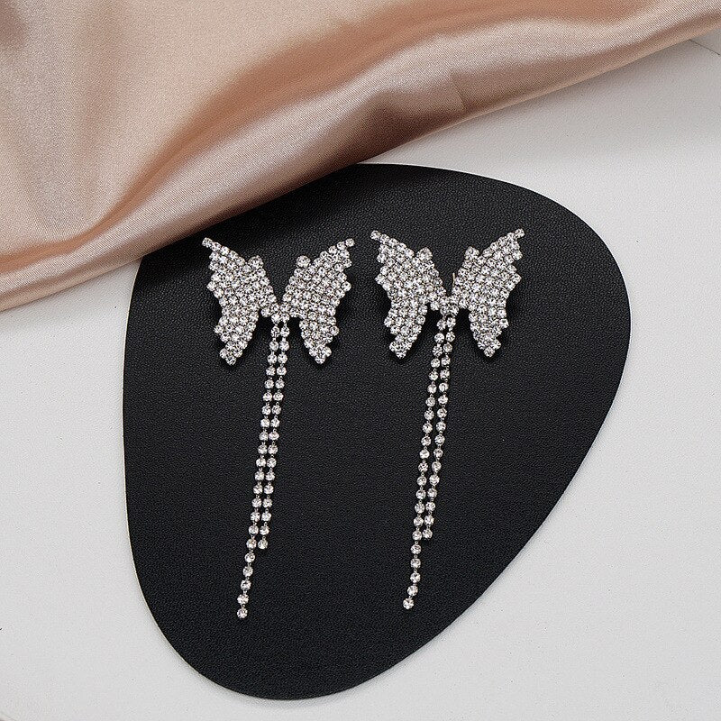 Beautiful Floral Drop Chain Earrings