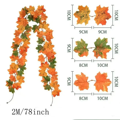 Befez Autumn Artificial Leaf Garland for Home Decor